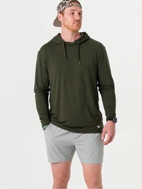 Pendleton Men's vintage olive Hoodie Long Sleeve Performance Shirt zip pocket